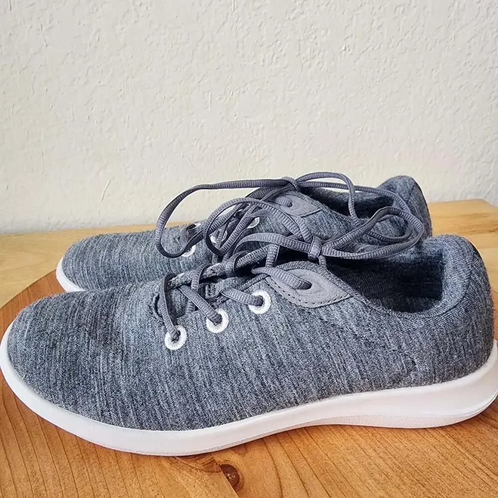 Merinos Shoes Womens Size 8 Gray Wool Knit Walking Sneakers Comfort Lightweight
